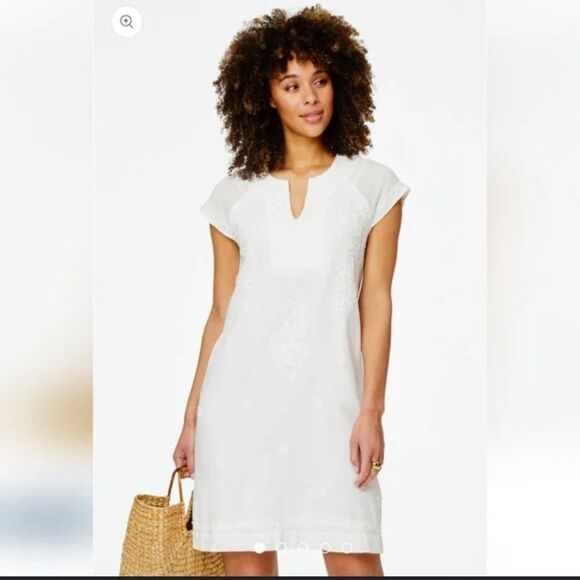 Roller Rabbit Faith Dress White Eyelet Embroidered Summer Dress size Small - Picture 2 of 6